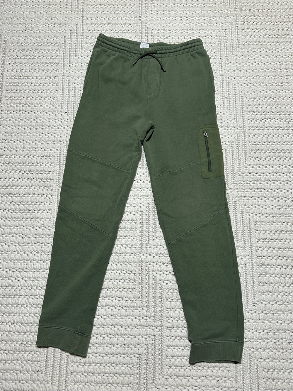 wonder nation Olive Green Kids Joggers with Zipper Pocket